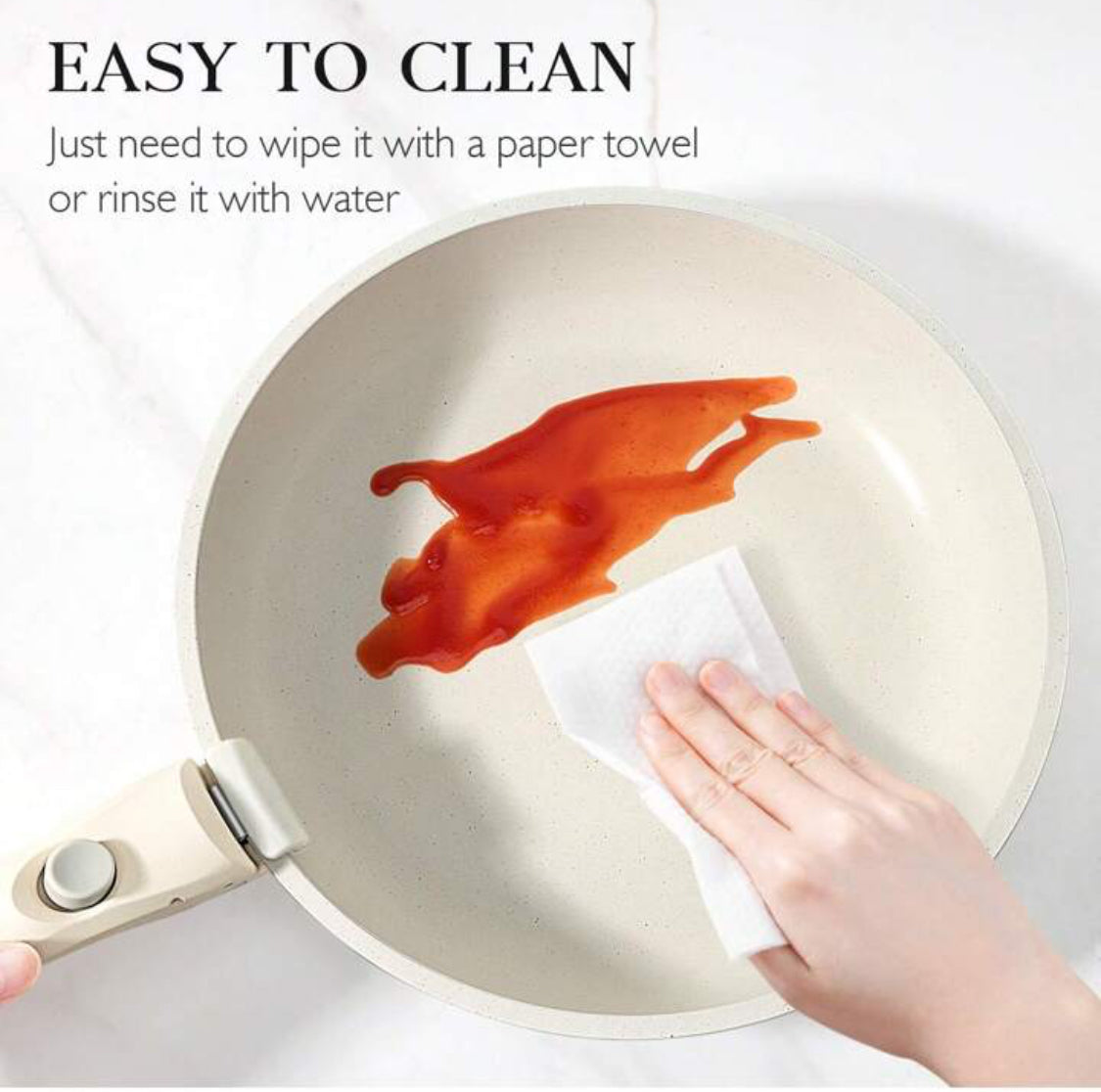 Saucepan with detachable handles non stick