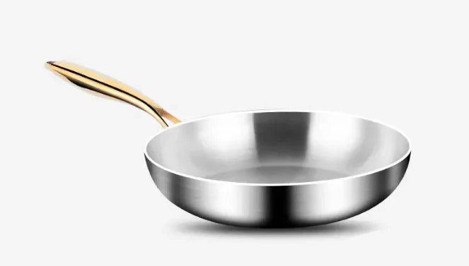 Cladded stainless steel wok non stick