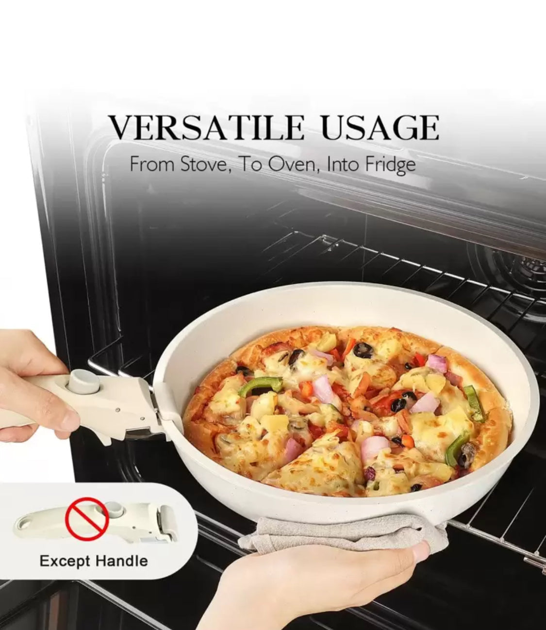 Pans with detachable handles