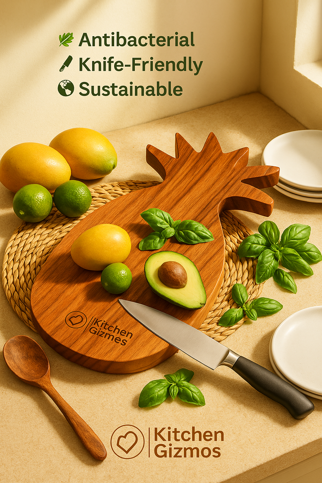 Wooden Chopping Board - Teak Wood | Pineapple Shaped