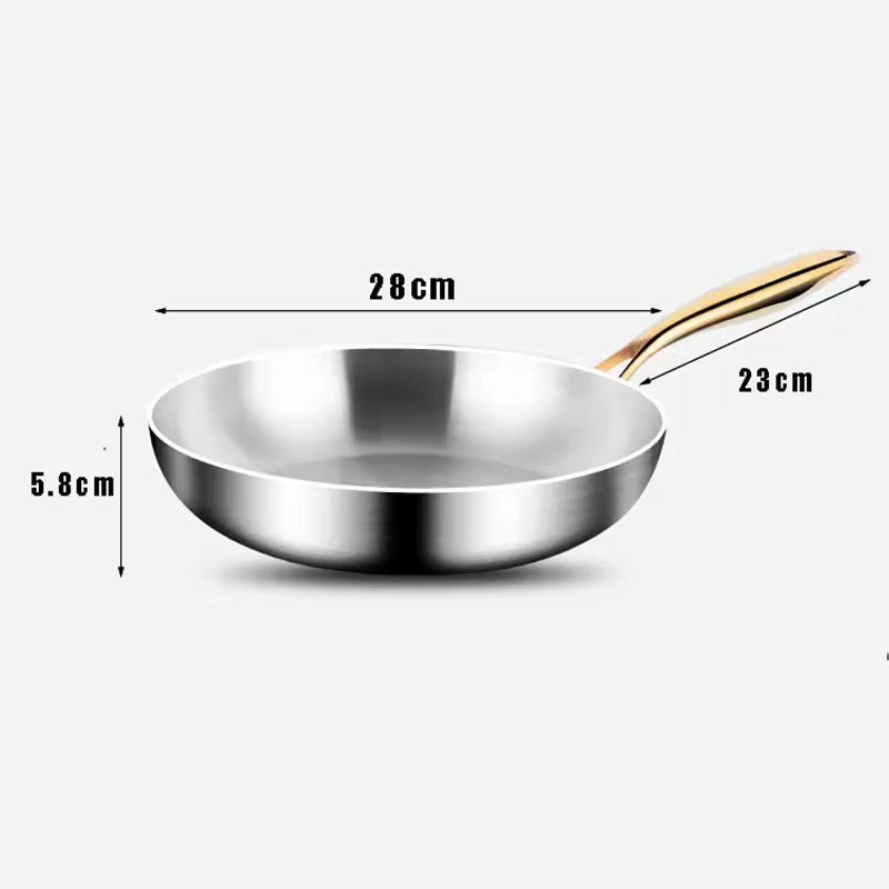 Titanium stainless steel wok