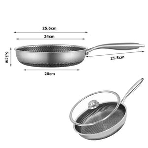 Stainless steel non stick frying pan 26 cms with lid
