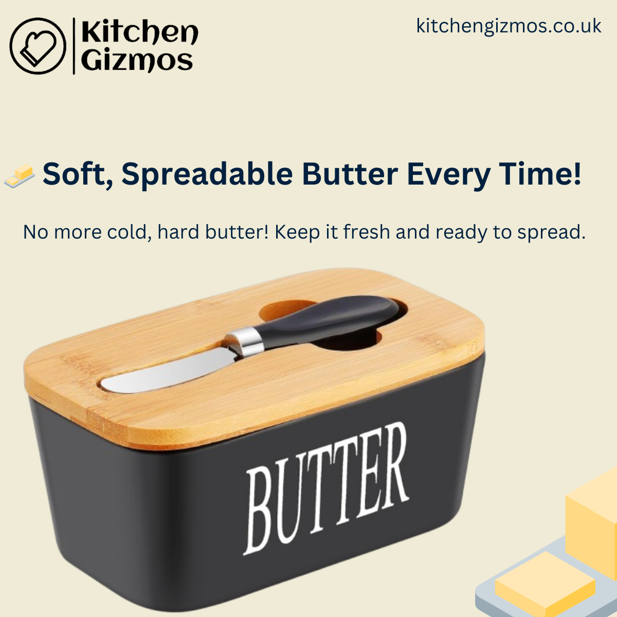 Black Insulated Butter Dish With Lid