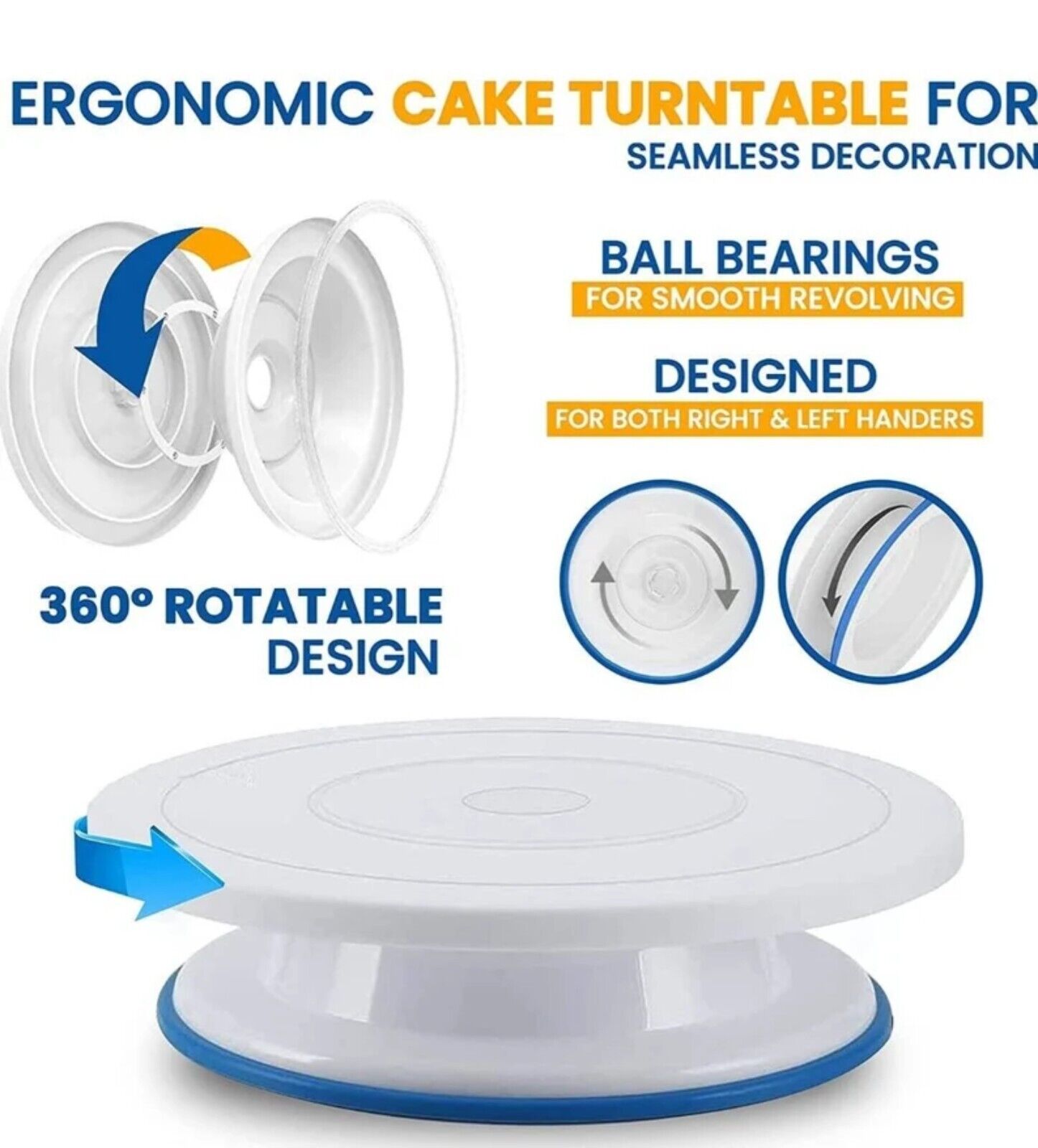 Rotating cake turntable decorating dessert display stand icing smoother kitchen