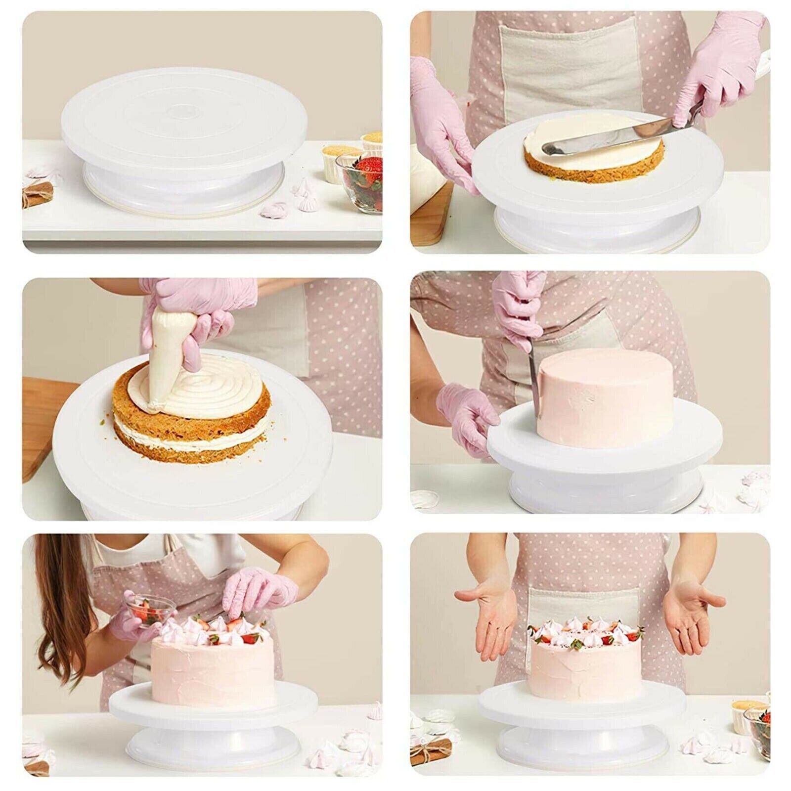 Rotating cake turntable decorating dessert display stand icing smoother kitchen