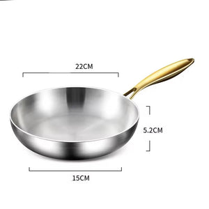 Stainless steel uncoated wok 