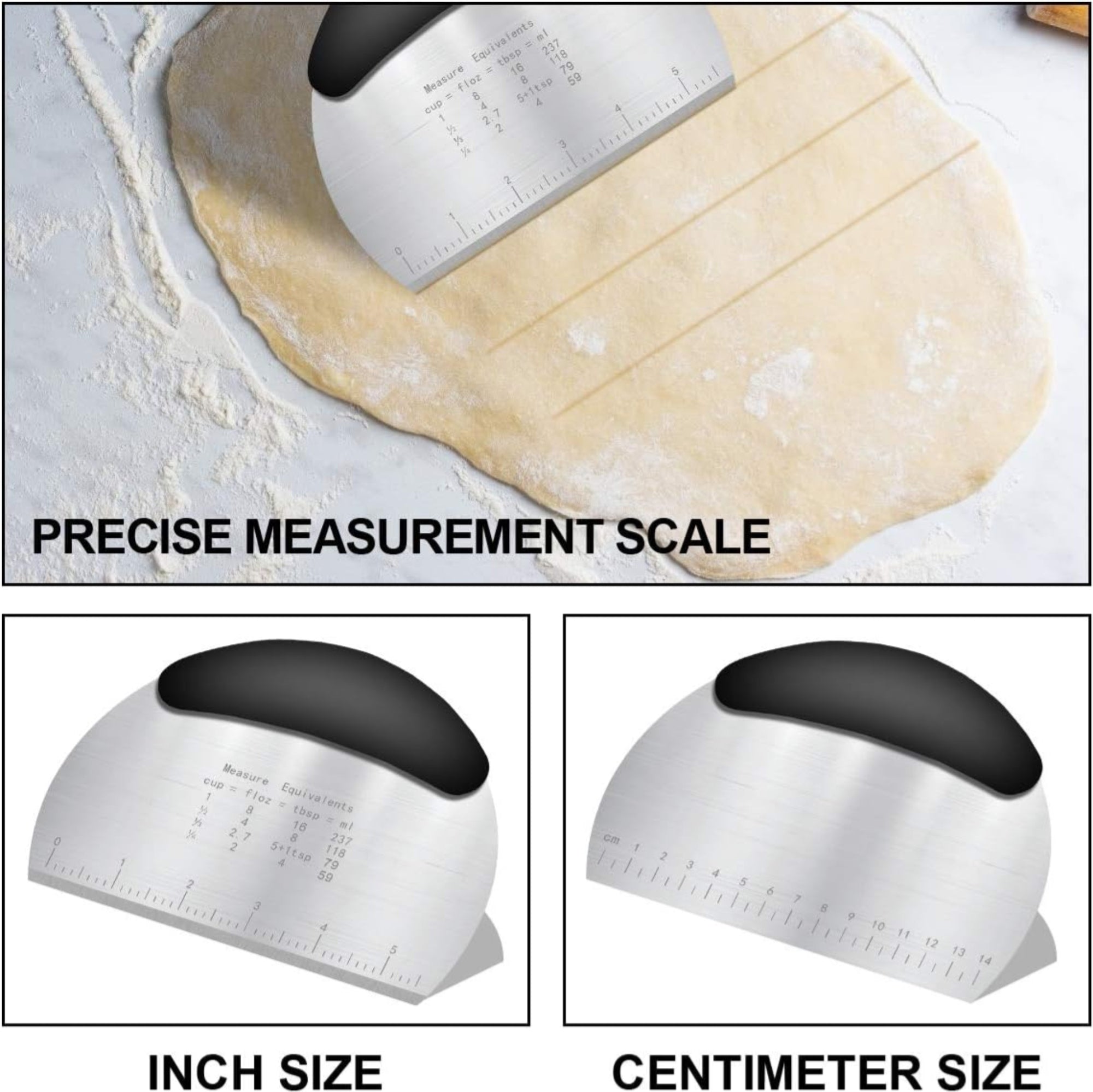 Stainless steel pastry dough pizza flour bread cutter scraper cake baking tool