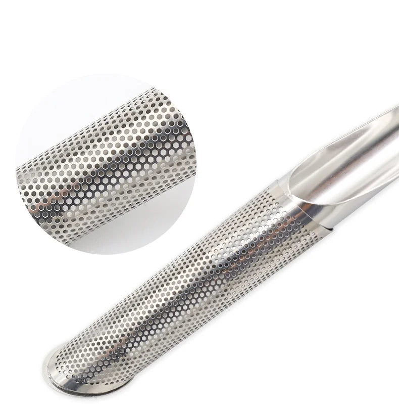 Fine mesh tea strainer tube made from food-grade 304 stainless steel